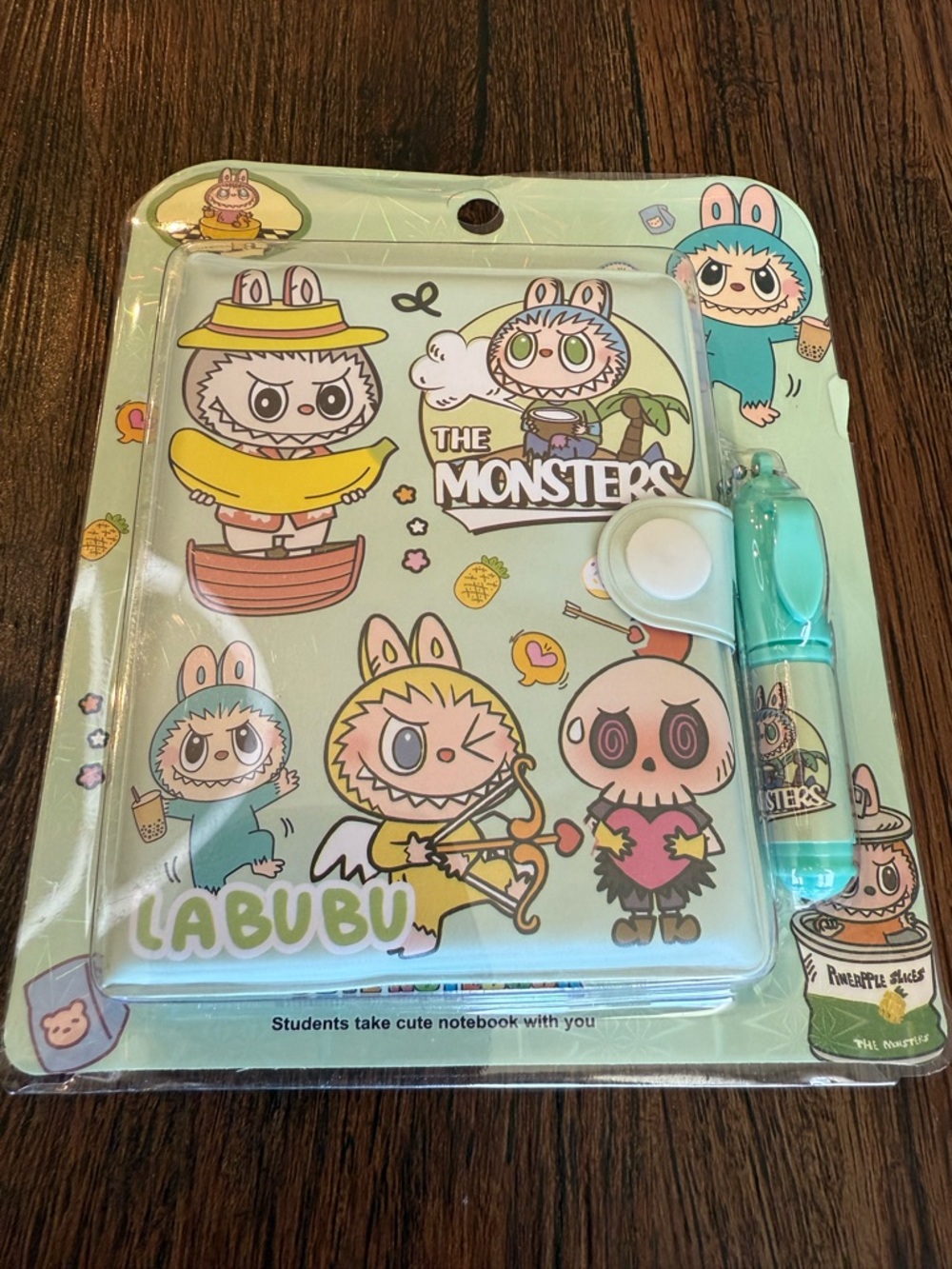Labubu The Monsters Kids Notebook & Pen Set - Mint Green